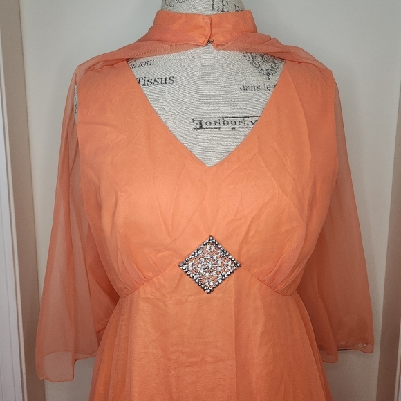 70s orange bridesmaids dress - Picture 6 of 15
